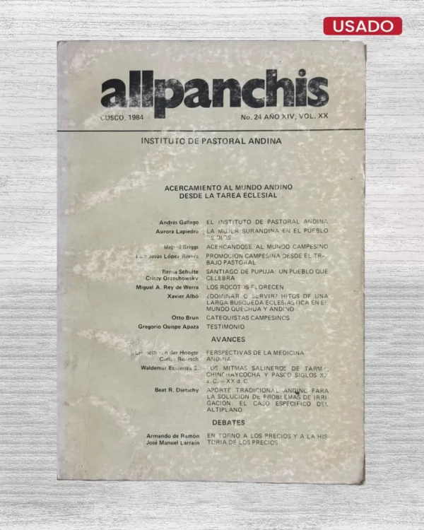 ALLPANCHIS Nº24, AÑO XIV, VOL XX, 1984