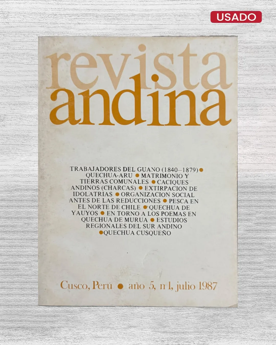 REVISTA ANDINA – AÑO 5, Nº1 (1987)