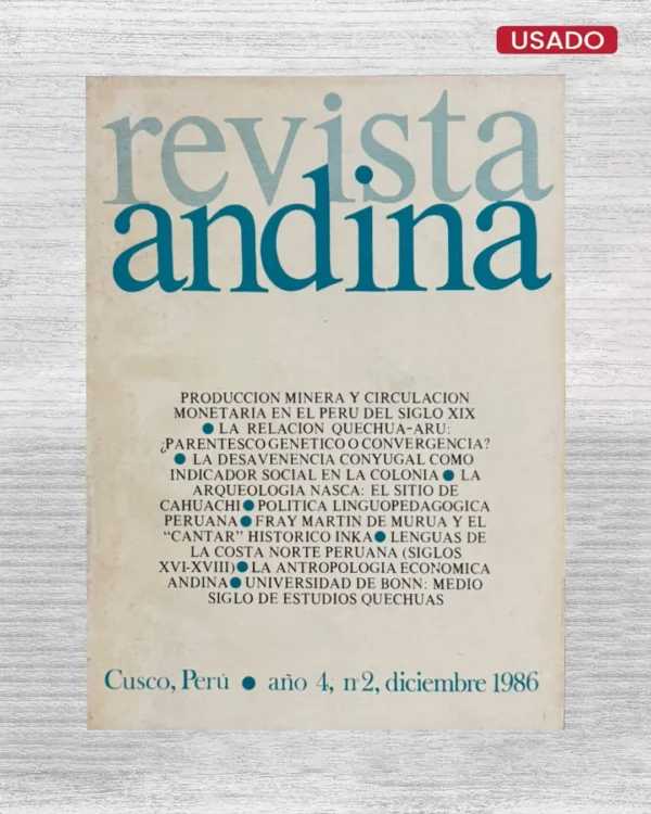 REVISTA ANDINA, AÑO 4, Nº 2, DICIEMBRE 1986