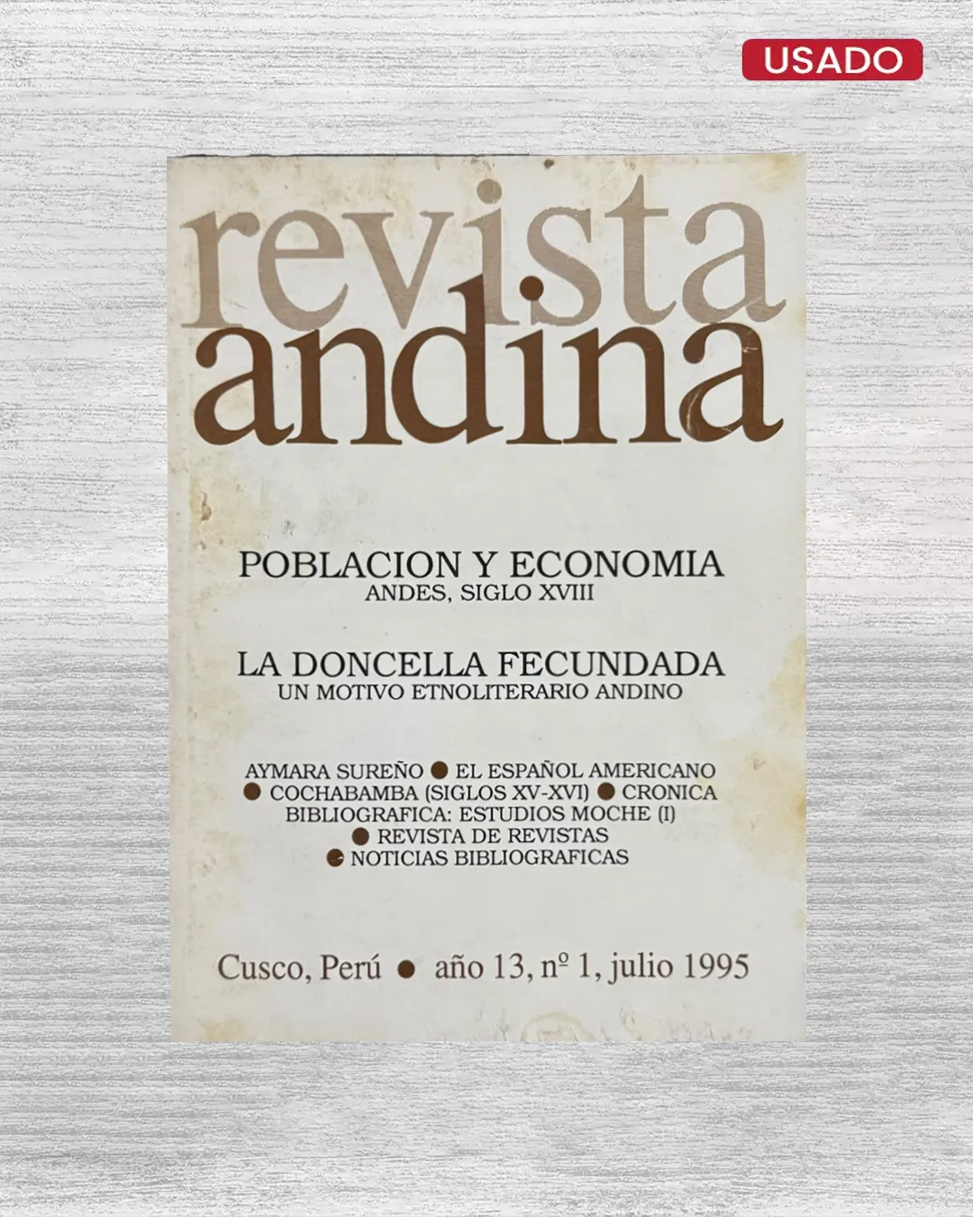 REVISTA ANDINA, AÑO 13, Nº 1, JULIO 1995