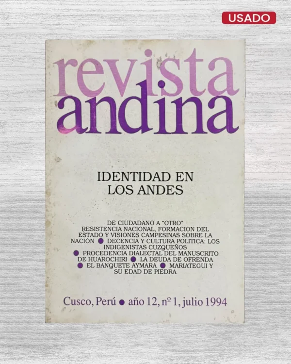 REVISTA ANDINA, AÑO 12, Nº 1, JULIO 1994
