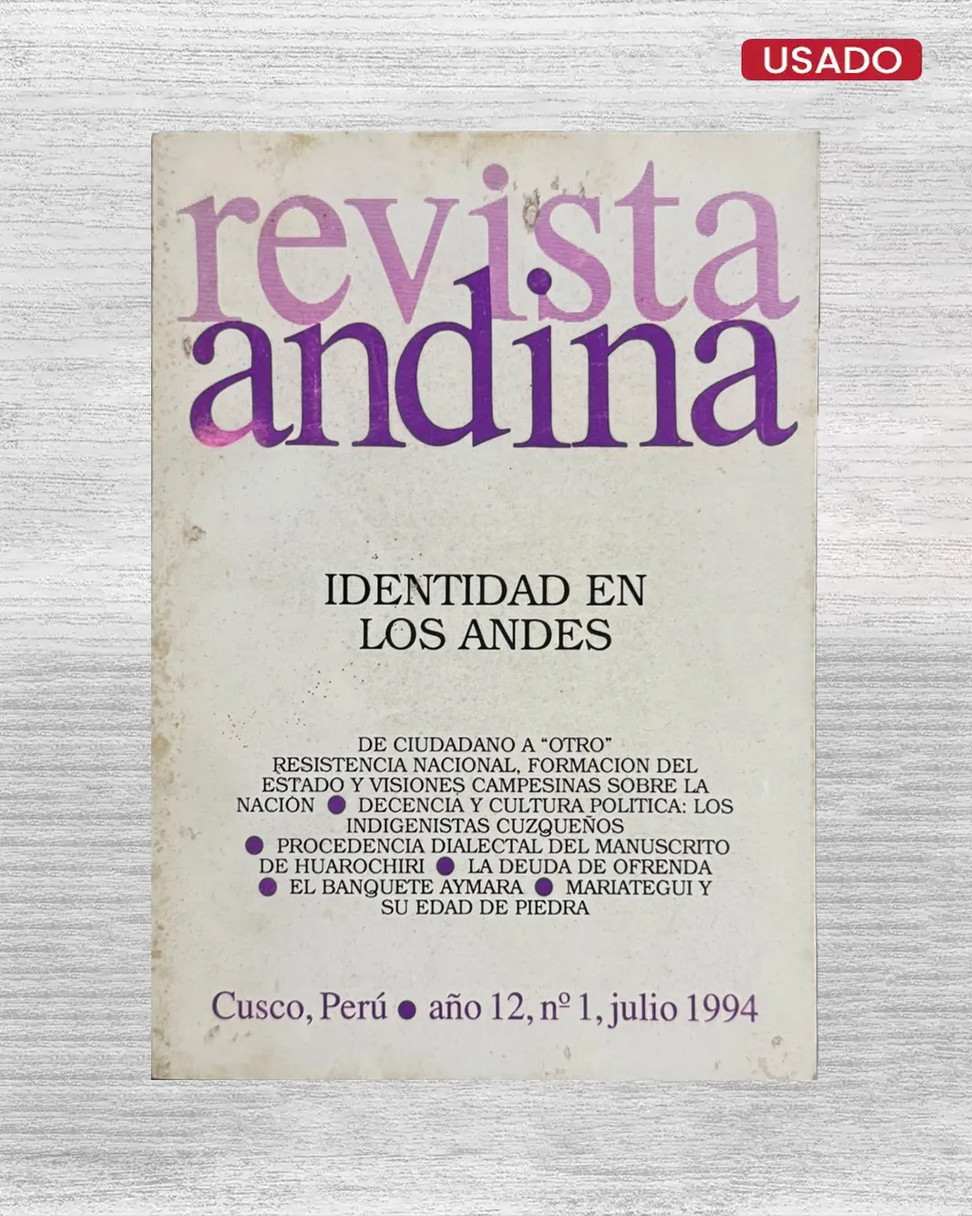 REVISTA ANDINA, AÑO 12, Nº 1, JULIO 1994