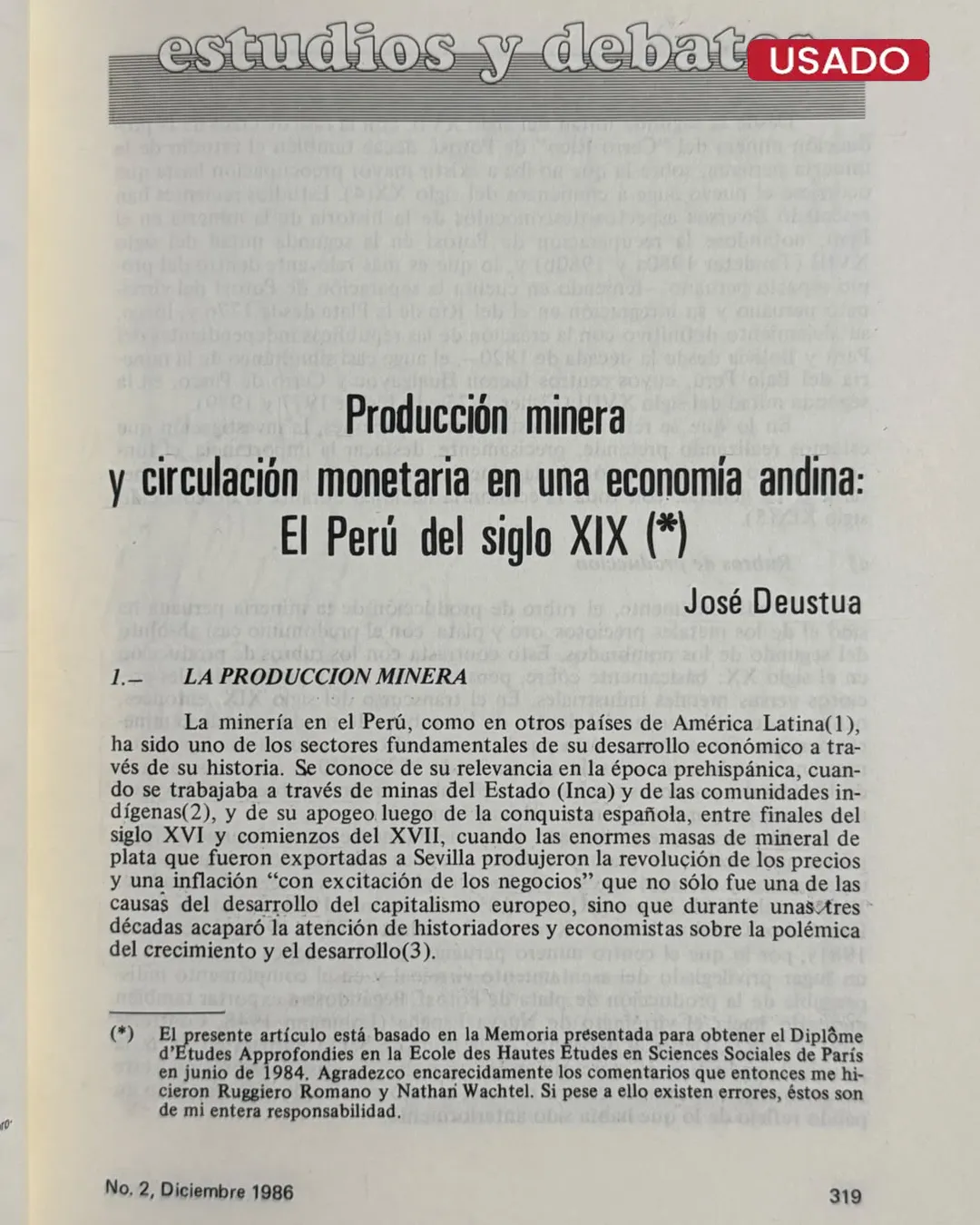 REVISTA ANDINA, AÑO 4, Nº 2, DICIEMBRE 1986 - Imagen 2