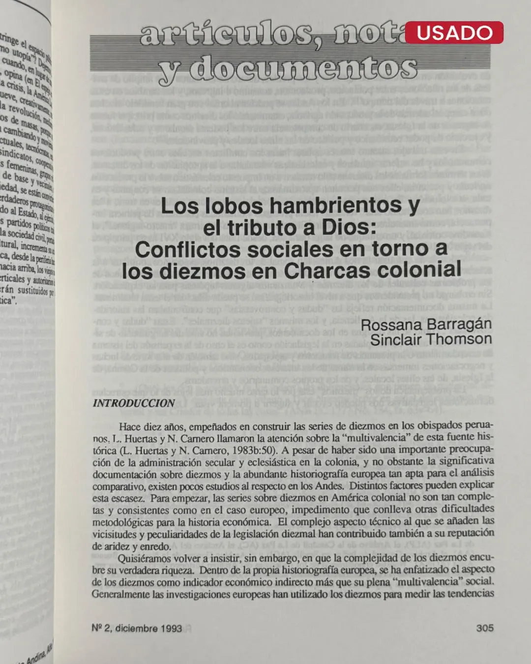 REVISTA ANDINA, AÑO 11, Nº 2, DICIEMBRE 1993 - Imagen 3