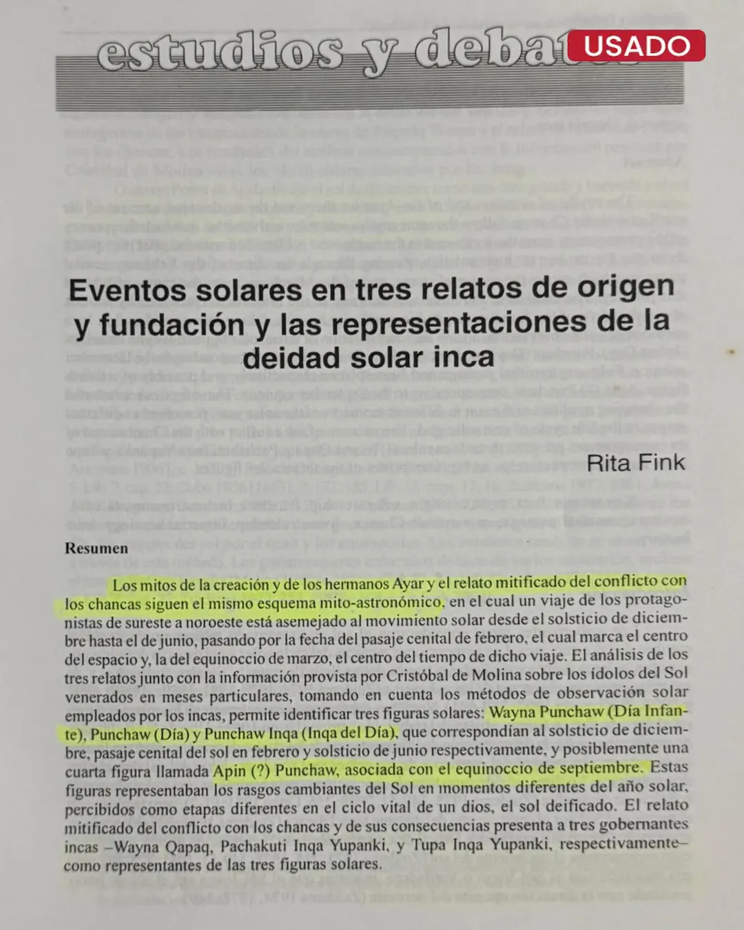REVISTA ANDINA 48: EVENTOS SOLARES EN TRES RELATOS DE ORIGEN Y FUNDACION Y LAS REPRESENTACIONES DE LA DEIDAD SOLAR INCA - Imagen 3