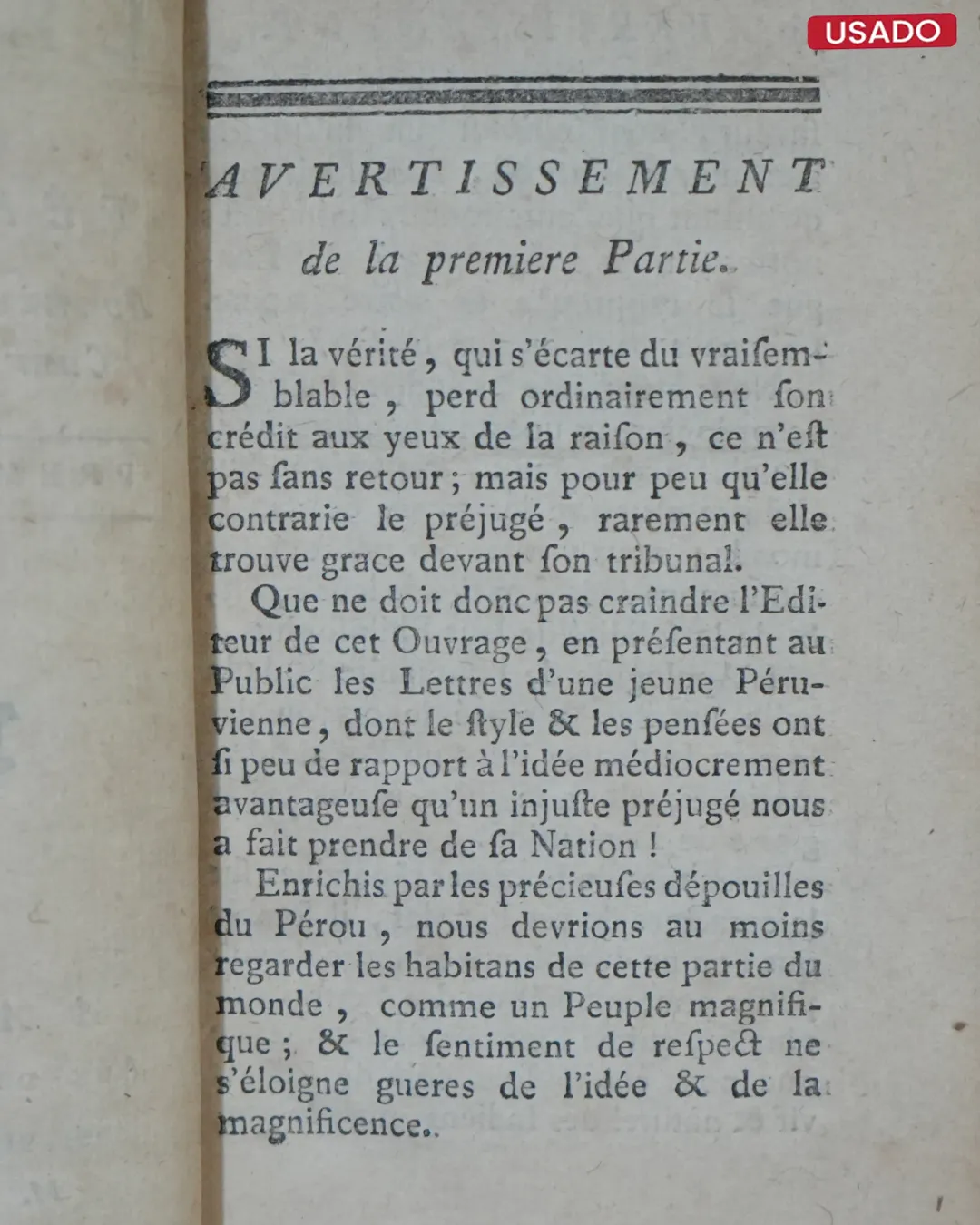 LETTRES D’UNE PERUVIENNE, AUGMENTÈES DE CELLES DU CHEVALIER DÉTERVILLE (PREMIER PARTIE) - Imagen 2