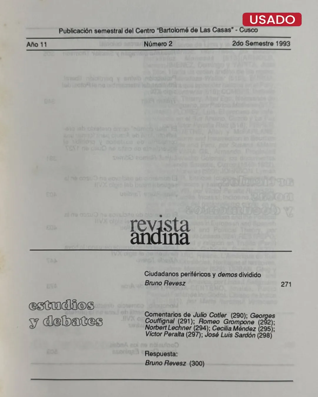 REVISTA ANDINA, AÑO 11, Nº 2, DICIEMBRE 1993 - Imagen 2