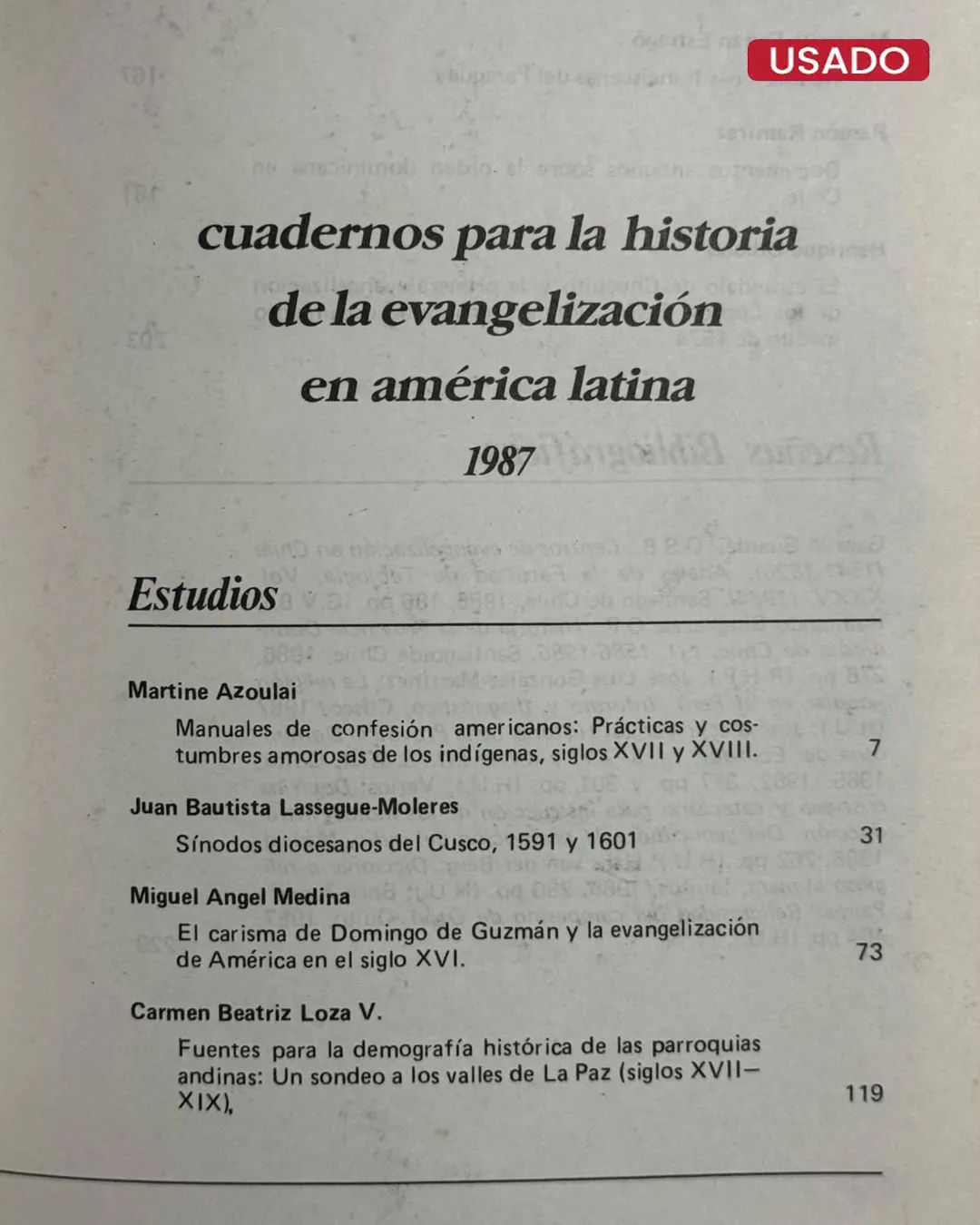 CUADERNOS PARA LA HISTORIA DE LA EVANGELIZACION EN AMERICA LATINA, 1987, Nº2 - Imagen 2