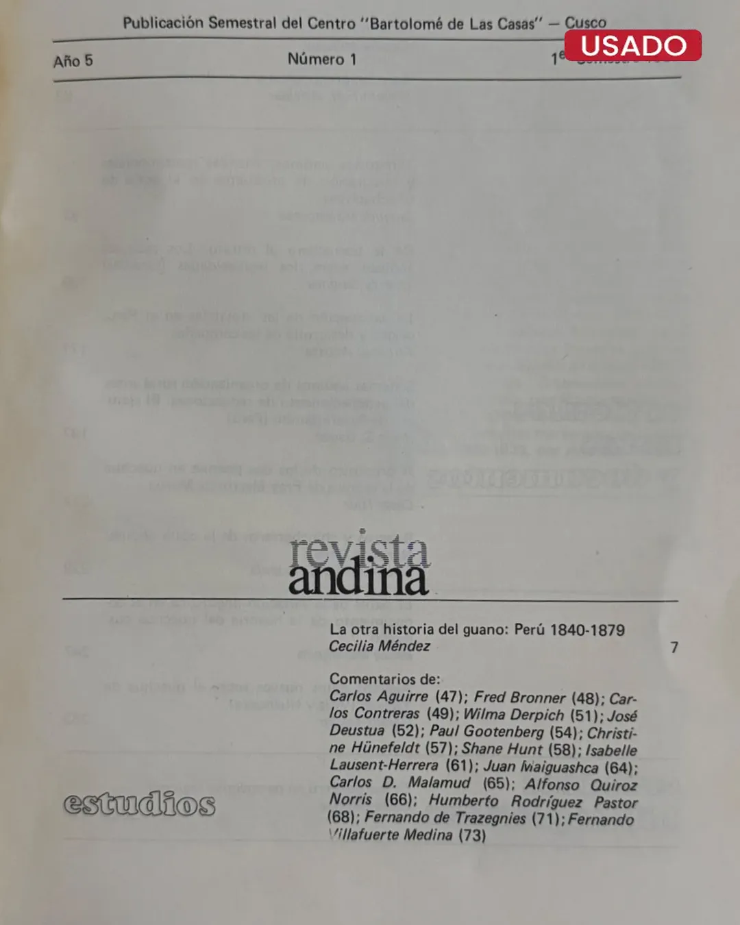 REVISTA ANDINA – AÑO 5, Nº1 (1987) - Imagen 2