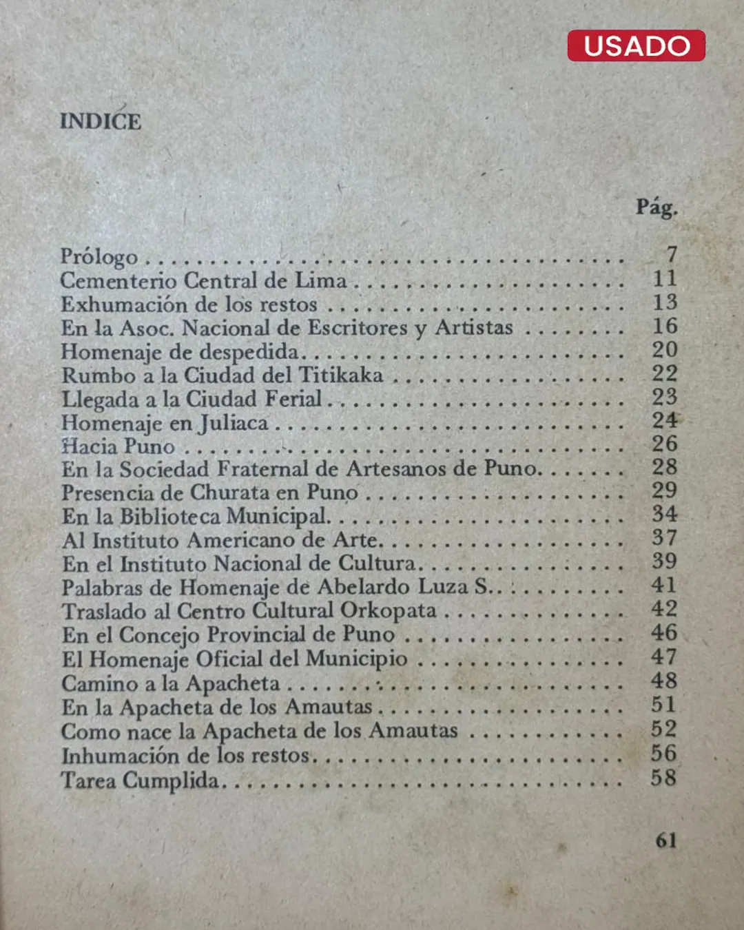 EL RETORNO DE GAMALIEL CHURATA A PUNO - Imagen 2