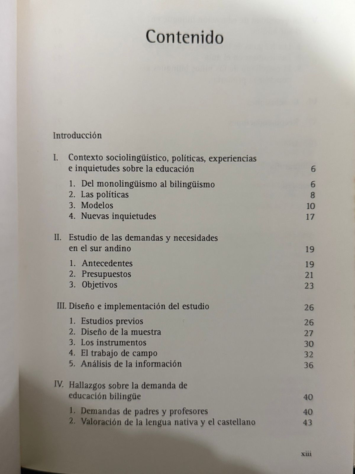 DEMANDA Y NECESIDAD DE EDUCACIÓN BILINGÜE - INDICE