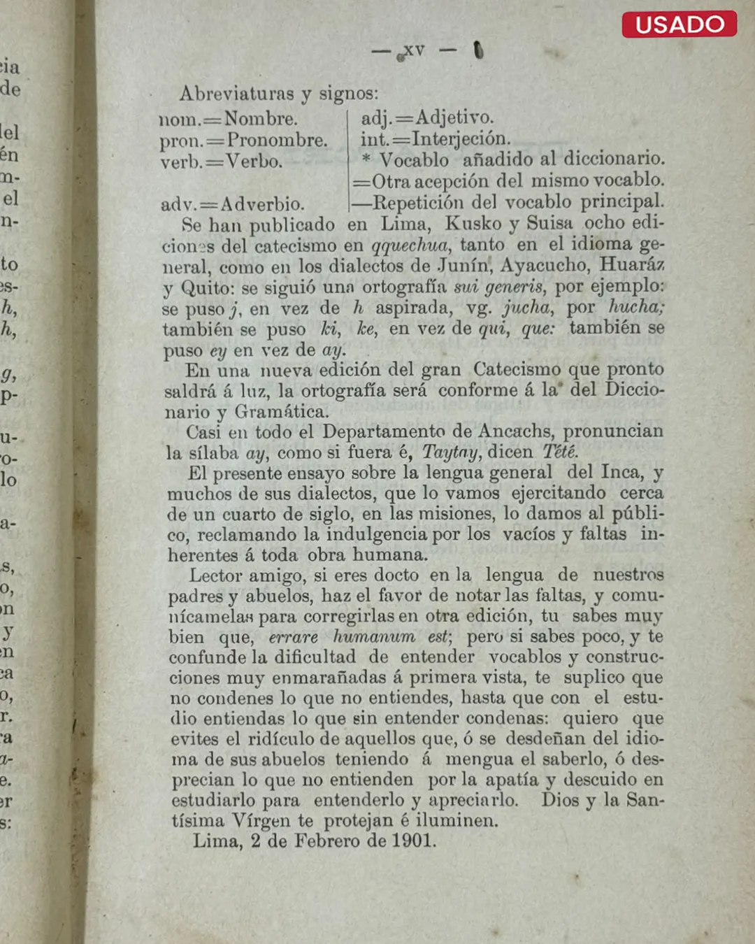 “ARTE Y DICCIONARIO (QQECHUA – ESPAÑOL) - Imagen 4