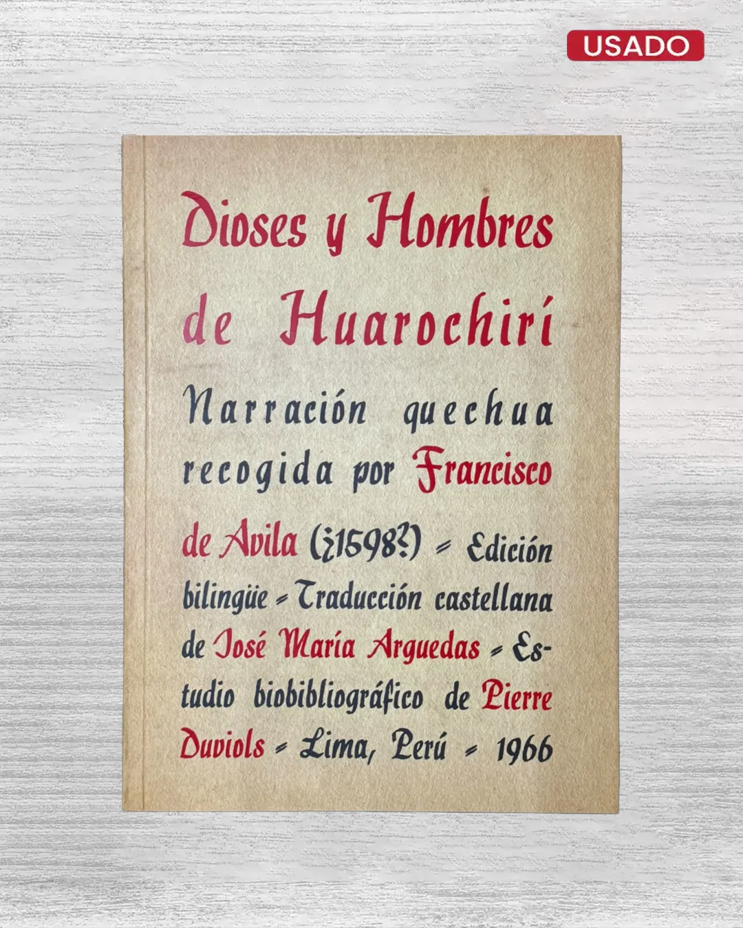 DIOSES Y HOMBRES DE HUAROCHIRÍ
