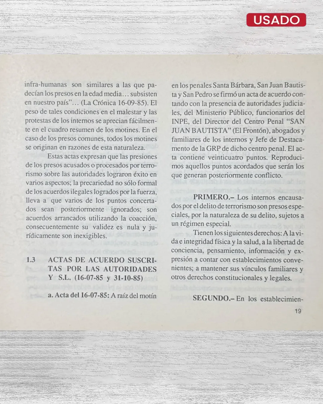 SUCESOS DE LOS PENALES EN JUNIO DE 1986 - Imagen 2