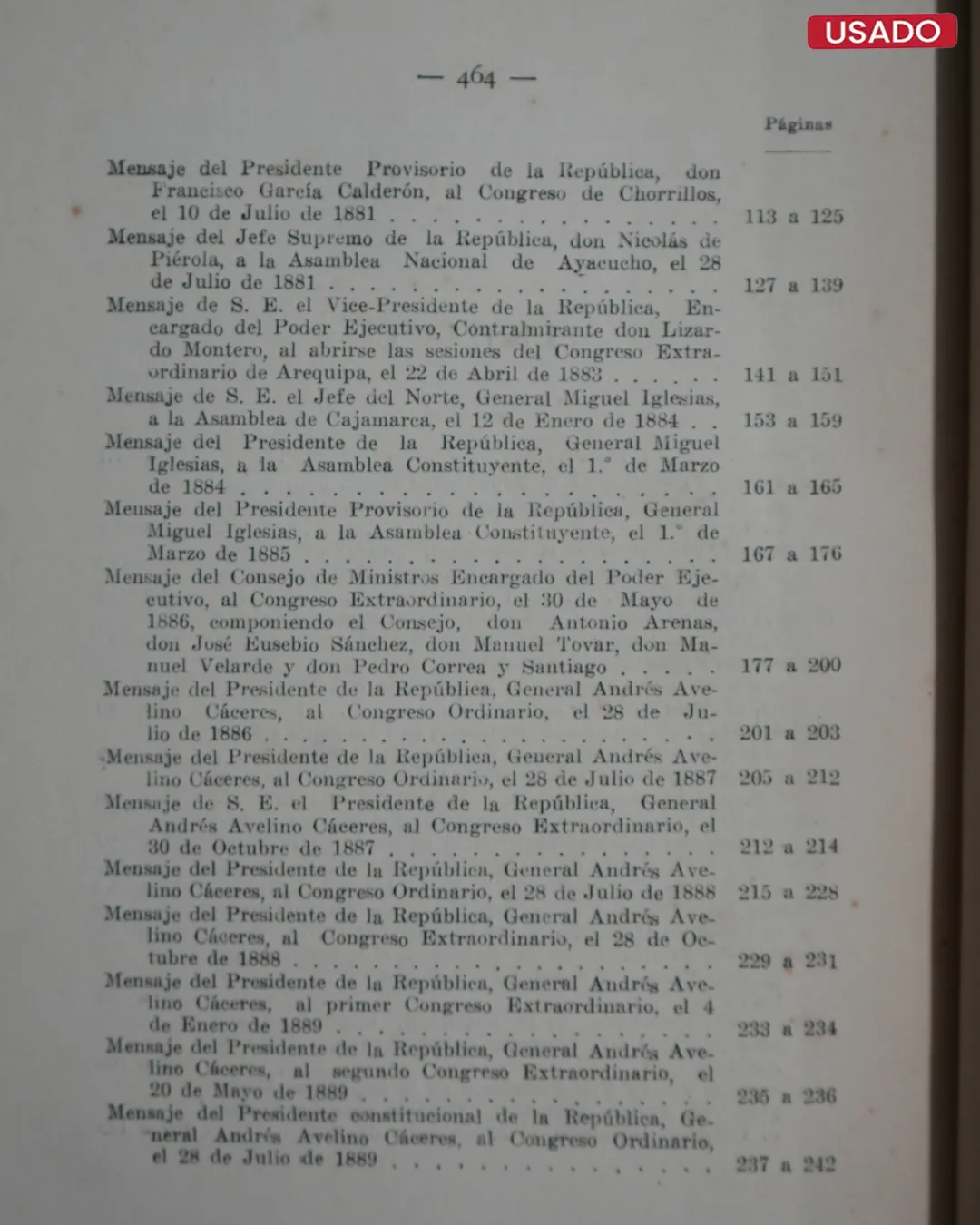 MENSAJES DE LOS PRESIDENTES DEL PERÚ; RECOPILACIÓN Y NOTAS (VOLUMEN I Y II) - Imagen 2