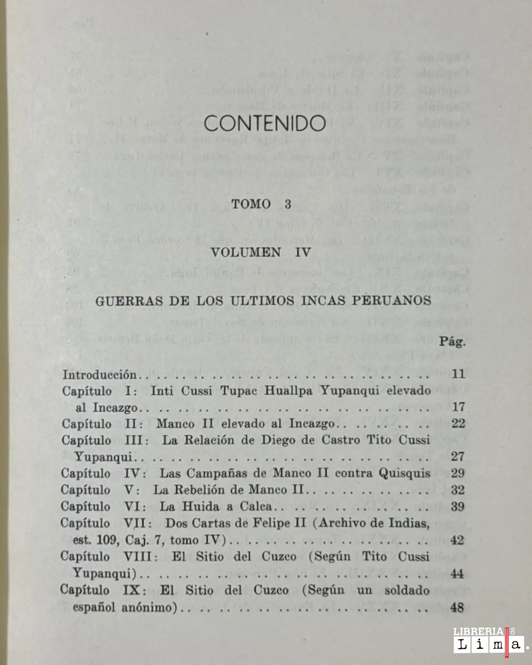 OBRAS COMPLETAS DE RÓMULO CÚNEO-VIDAL: GUERRA DE LOS ÚLTIMOS INCAS PERUANOS - Imagen 4