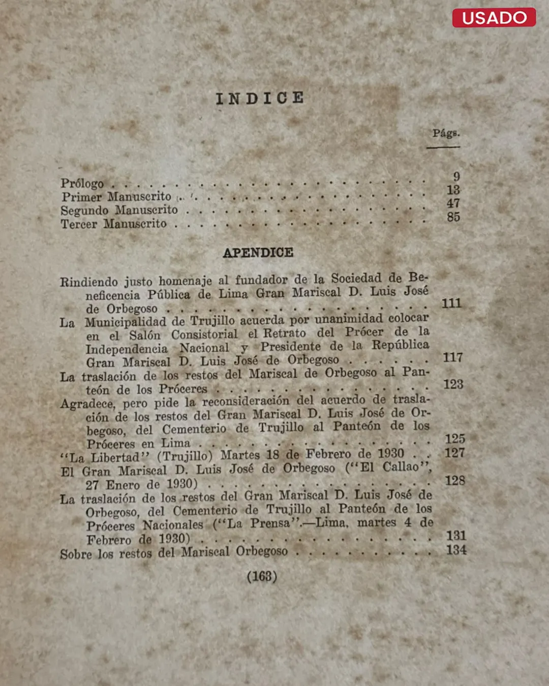 MEMORIAS DEL GRAN MARISCAL DE DON LUIS JOSE DE ORBEGOSO - Imagen 2