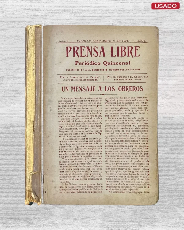 PRENSA LIBRE Nº1 – Nº24 (PERIODICO QUINCENAL) – TRUJILLO