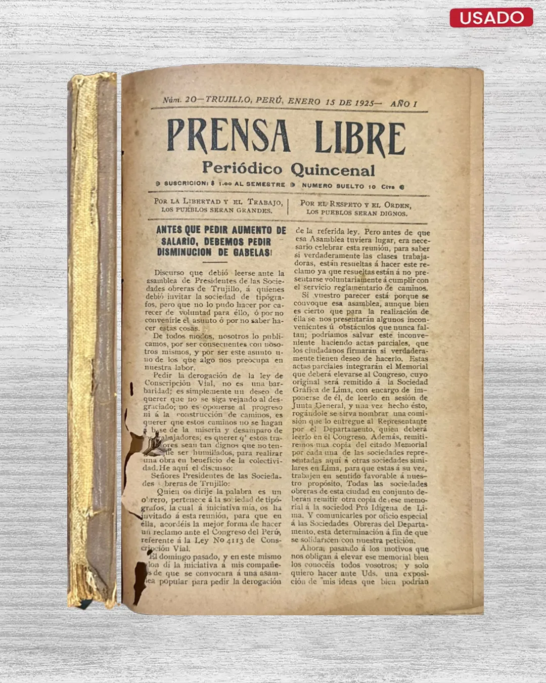 PRENSA LIBRE Nº1 – Nº24 (PERIODICO QUINCENAL) - TRUJILLO - Imagen 3