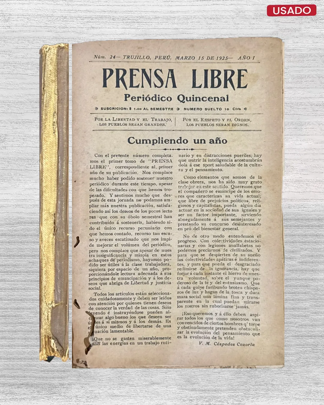 PRENSA LIBRE Nº1 – Nº24 (PERIODICO QUINCENAL) - TRUJILLO - Imagen 4