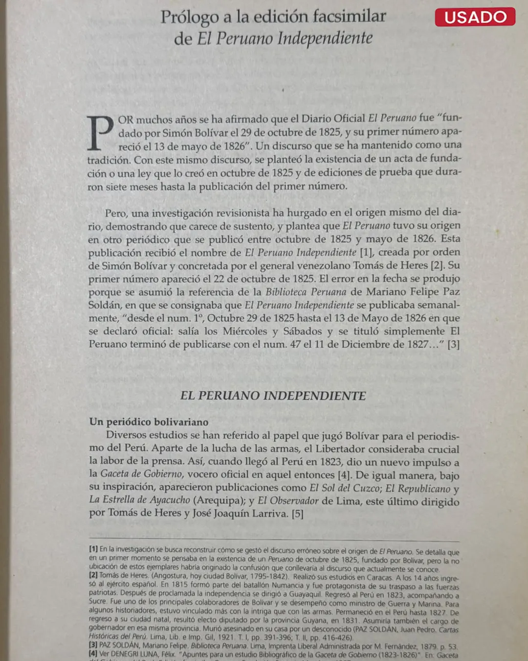 EL PERUANO (DIARIO OFICIAL) - TRAS LAS HUELLAS DE UN PERIÓDICO DESCONOCIDO: SIMÓN BOLÍVAR Y EL VERDADERO ORIGEN DEL DIARIO OFICIAL EL PERUANO (2006) - Imagen 3